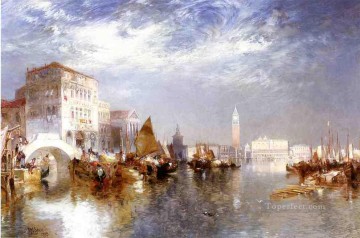 Glorious Venice boat Thomas Moran Oil Paintings